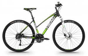 Rower 1-Peak 2  Damski -czarny mat/zielony (28) Rama 46 cm